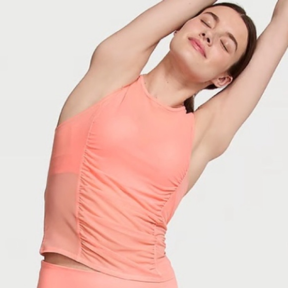 VSX Peachy Coral Sleeveless Mesh Top - Picture 2 of 2